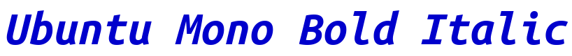 Ubuntu Mono Bold Italic 字体